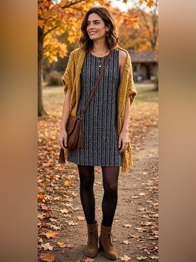 J. Crew Navy and Cream Tweed Sleeveless Shift Dress